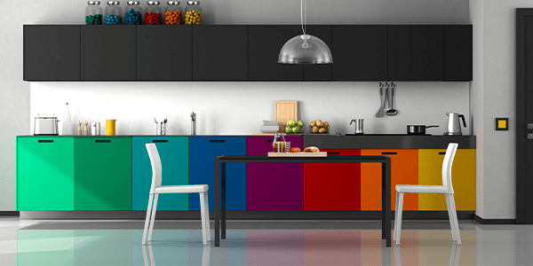 Combinaciones cocinas de colores audaces